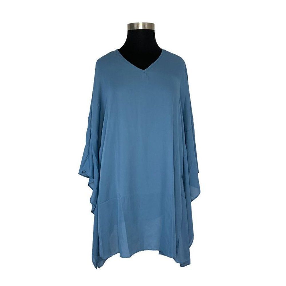 Dare to Be Stylish OS 2X Rose Pink Chiffon Mumu Top Sheer Art To Wear Lagenlook
